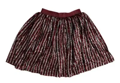 Lola + The Boys Babies'  Candy Cane Sequin Striped Skirt In Red