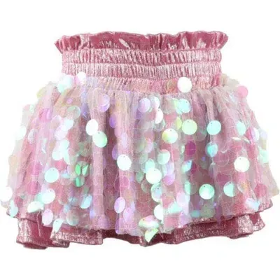 Lola + The Boys Babies'  Paillette Metallic Skort In Pink