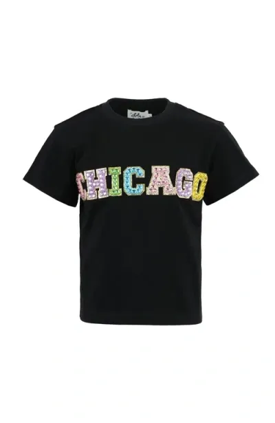 Lola + The Boys Rainbow Chicago Gems T-shirt In Black