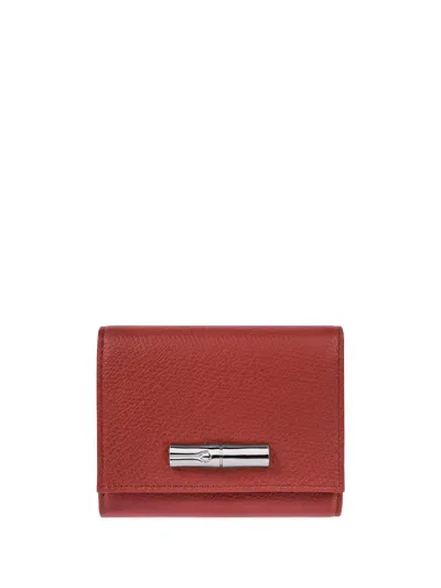 Longchamp `le Roseau` Compact Wallet In Brown