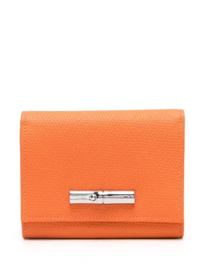 Longchamp Le Roseau Wallet In Orange