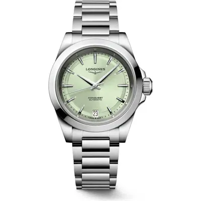 Longines Conquest Sunray Green Watch, 34mm In Green/silver