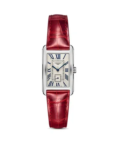 Longines Dolce Vita Watch, 23mm X 37mm In White/red