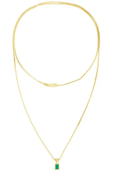 Loren Stewart Emerald Cut Wrap Necklace In Vermeil