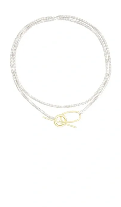 Loren Stewart Snake Toggle Wrap Necklace In Sterling Silver & Vermeil