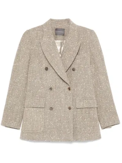 Lorena Antoniazzi Bouclé Blazer In Neutral