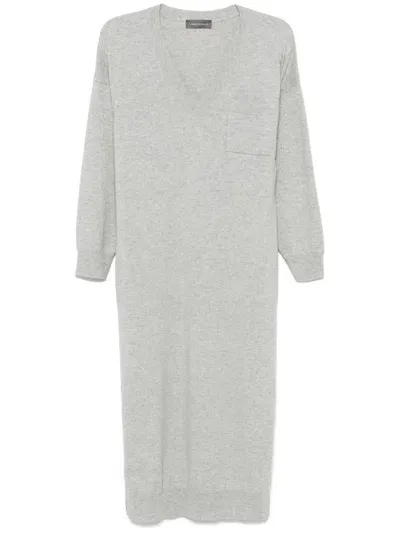 Lorena Antoniazzi Knitted Midi Dress In Grey