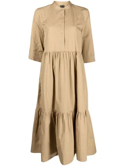 Lorena Antoniazzi Midi Cotton Shirt Dress In Brown