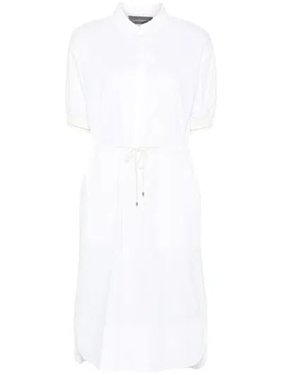 Lorena Antoniazzi Pinstripe Shirt Dress In Weiss