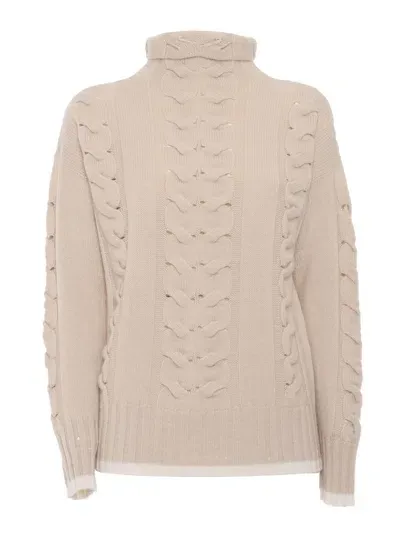 Lorena Antoniazzi Turtleneck Shirts In Beige