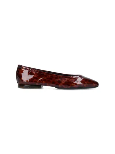 Loro Piana Animal Print Ballet Flats "primula" In Brown