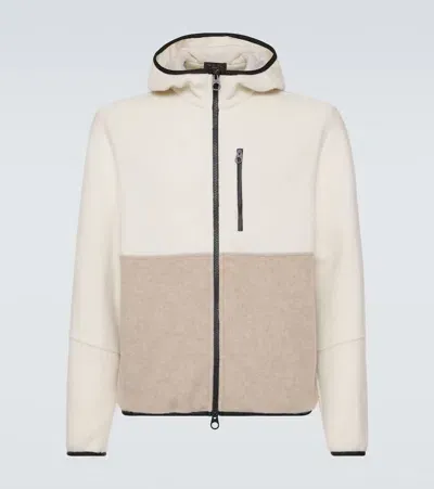 Loro Piana Cashmere Fleece Hoodie In White