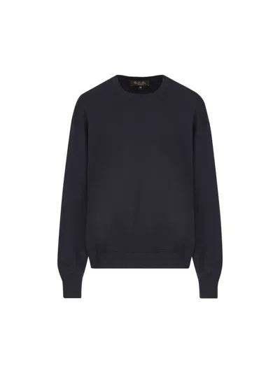 Loro Piana Crewneck Sweatershirt In Navy