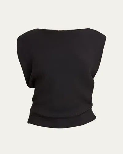 Loro Piana Cristyn Sleeveless Cady Soraya Top In 8000 Black