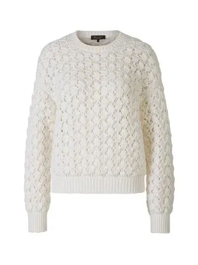 Loro Piana Crochet Knitted Crewneck Jumper In White