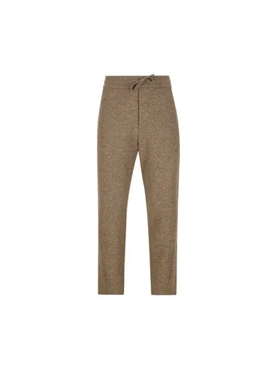 Loro Piana Drawstring Knit Pants In Brown