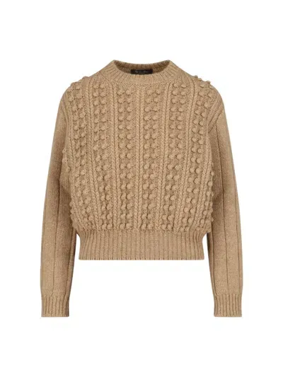 Loro Piana Erdenet Cashmere-blend Ball Knit Sweater In D0f6 Mongolian Te