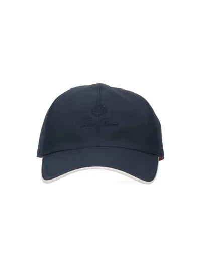 Loro Piana Logo Embroidered Baseball Cap In Navy