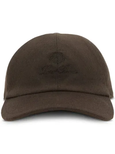 Loro Piana Logo-embroidered Cashmere Baseball Cap In Brown