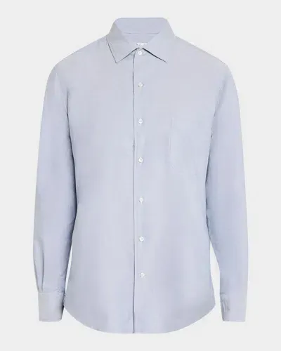 Loro Piana Men's Andre Oxford Cotton Sport Shirt In Neutral Pattern