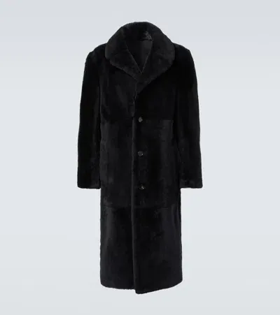 Loro Piana Merio Shearling Coat In Black