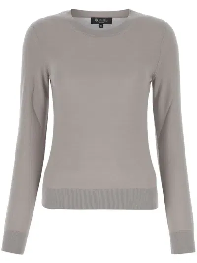 Loro Piana Neo Piuma Fine-knit Cashmere Jumper In Grey