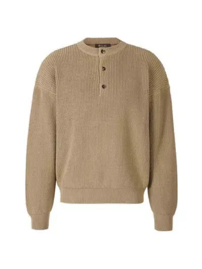 Loro Piana Umi Knitted Jumper In Rammed Beige