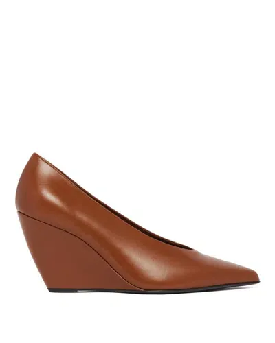 Loro Piana Viola High Wedge Pump In Orange