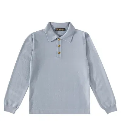 Loro Piana Kids' Wonderland Wool Polo Sweater In Blue