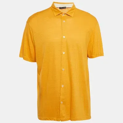 Pre-owned Loro Piana Yellow Flax Polo T-shirt 3xl