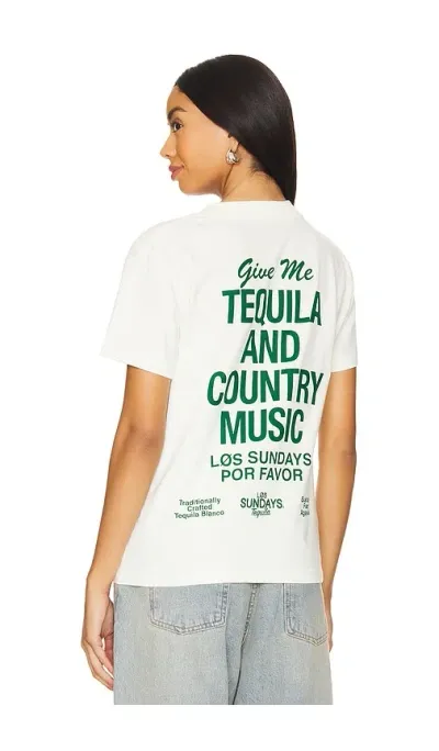 Los Sundays The Tequila & Country Music Tee In Bone & Green