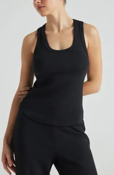 Losano Serene Rib Tank In Black