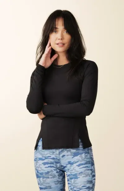 Losano Streamlined Long Sleeve Top In Black