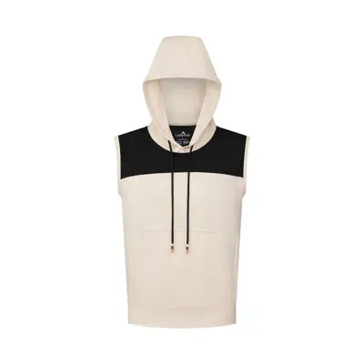 Losano Women's Neutrals / Black Sleeveless Warm Up Hoodie - Neutrals