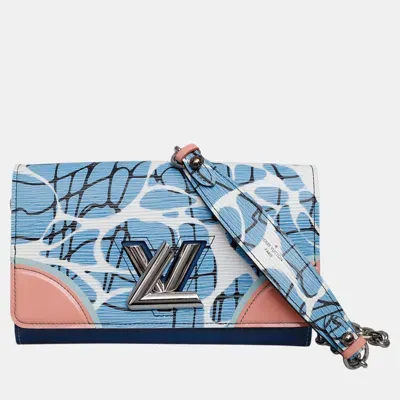 Pre-owned Louis Vuitton Aqua Twist Chain Wallet In Multicolor