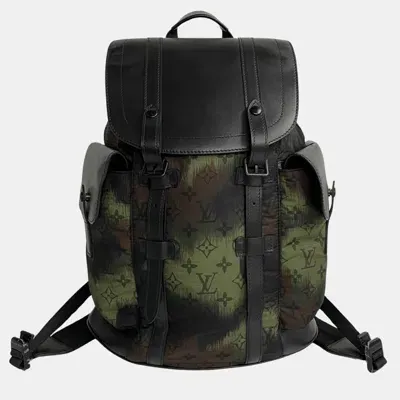 Pre-owned Louis Vuitton Black Leather Christopher Pm Backpack