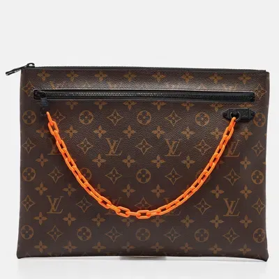 Pre-owned Louis Vuitton Black Monogram Canvas Solar Ray Pouch