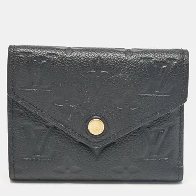 Pre-owned Louis Vuitton Black Monogram Empreinte Leather Victorine Wallet