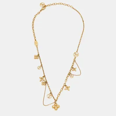 Pre-owned Louis Vuitton Blooming Supple Gold Tone Necklace