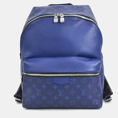 Pre-owned Louis Vuitton Blue Leather Taigarama Discovery Backpack