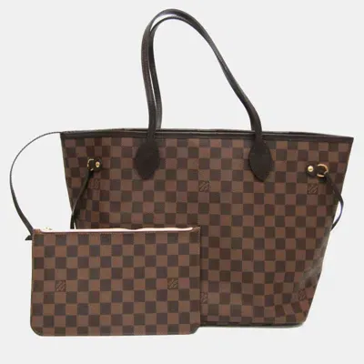 Pre-owned Louis Vuitton Brown Canvas Mm Neverfull Tote Bag