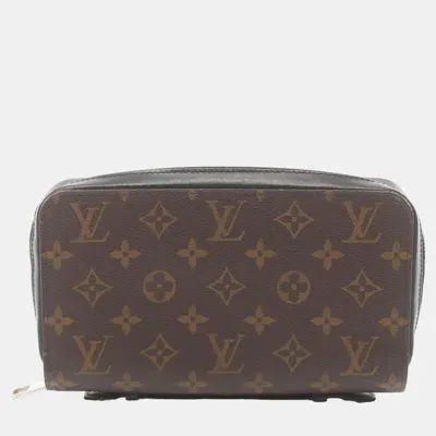 Pre-owned Louis Vuitton Brown Canvas Monogram Macassar Zippy Xl Wallet