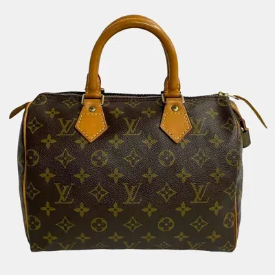 Pre-owned Louis Vuitton Brown Canvas Speedy 25 Satchel Bag