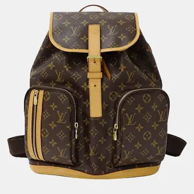 Pre-owned Louis Vuitton Brown Monogram Canvas And Leather Bosphore Backpack