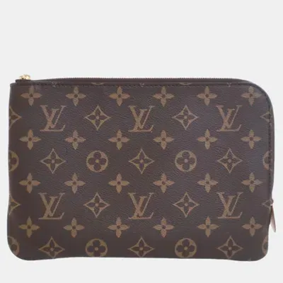 Pre-owned Louis Vuitton Brown Monogram Canvas Etui Voyage Pm Pouch