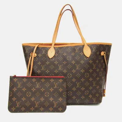 Pre-owned Louis Vuitton Brown Monogram Canvas Neverfull Mm Tote Bag