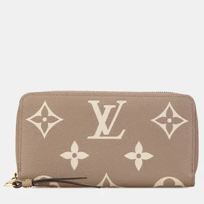 Pre-owned Louis Vuitton Brown Monogram Giant Empreinte Zippy Wallet