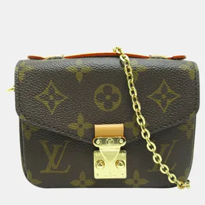 Pre-owned Louis Vuitton Brown Monogram Micro Metis