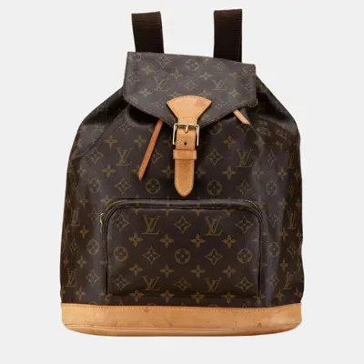 Pre-owned Louis Vuitton Brown Monogram Montsouris Gm