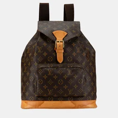 Pre-owned Louis Vuitton Brown Monogram Montsouris Gm